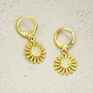 Gold Sun Hoops